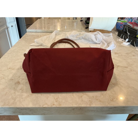 Longchamp Burgundy Red Tote Handbag Purse Top Handle Bag - Picture 15 of 15
